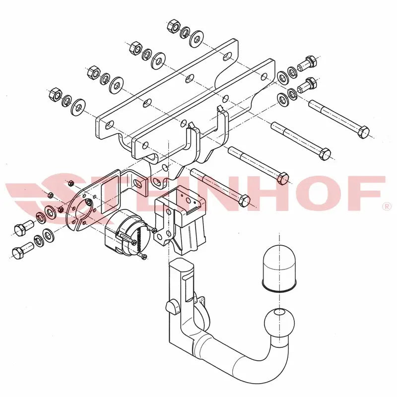 Tilhengerfeste Jeep Wrangler JK (2006-2018) – avtagbart - sett bakfra