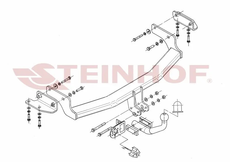 Steinhof fastmontert tilhengerfeste til Kia Carens 2006-2013 – D-verdi 8,9 kN, maks. 1500 kg tilhengervekt
