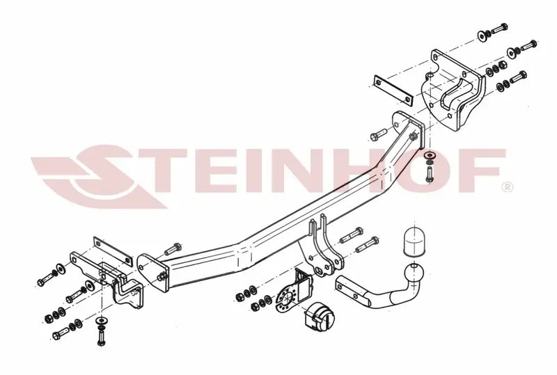 Steinhof fastmontert tilhengerfeste til Kia Carens (2013-) – D-verdi 9,1 kN, maks. 1500 kg