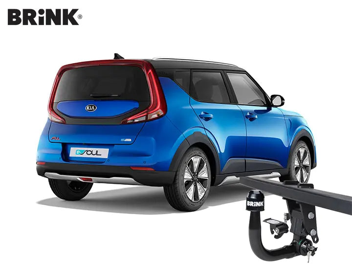 Brink avtagbart tilhengerfeste montert på Kia e-Soul II med usynlig utskjæring i bakfangeren