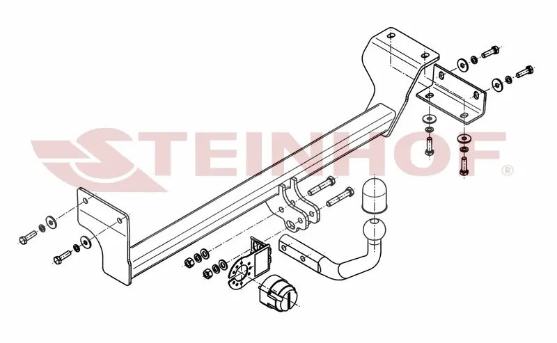 Steinhof fastmontert tilhengerfeste til Kia Picanto 5D (2011-2015) – 900 kg tilhengervekt, D-verdi 5,50 kN