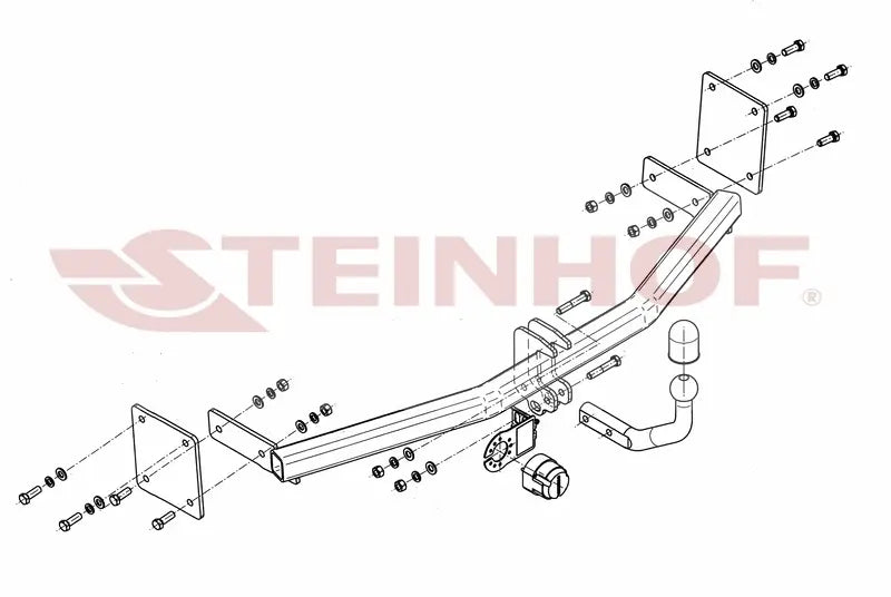 Steinhof fastmontert tilhengerfeste til Kia Rio III (2011-2017) – D-verdi 6,80 kN, maks. 1100 kg
