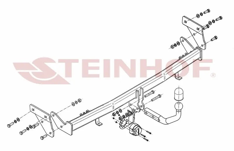 Steinhof fastmontert tilhengerfeste til Kia Rio III (2011-2017) – E20-godkjent, maks. 1200 kg
