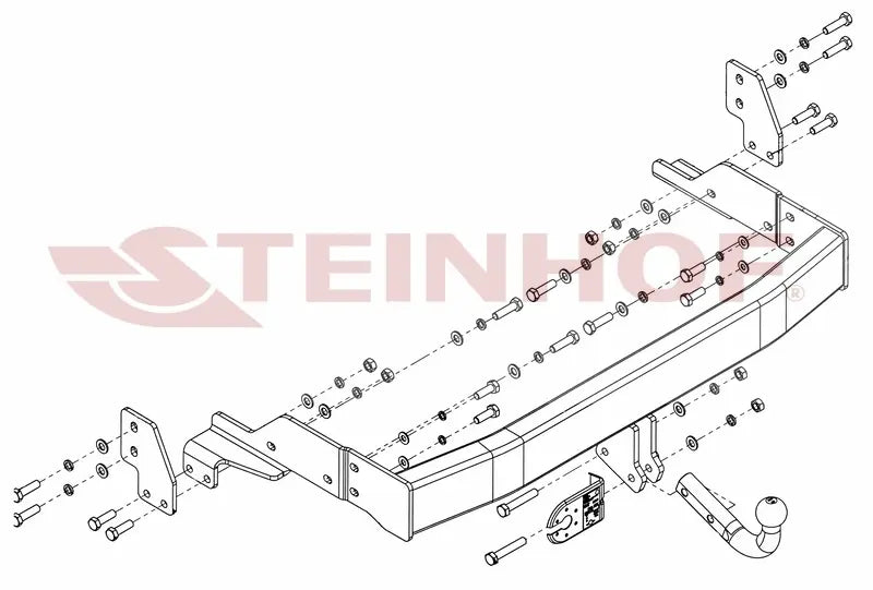 Steinhof fastmontert tilhengerfeste til Kia Sorento I (2002-2006) – D-verdi 13,30 kN, maks. 2800 kg
