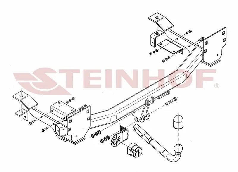 Steinhof fastmontert tilhengerfeste til Rover Range Rover L322 (2002–2012) – D-verdi 16,4 kN, maks. 3500 kg