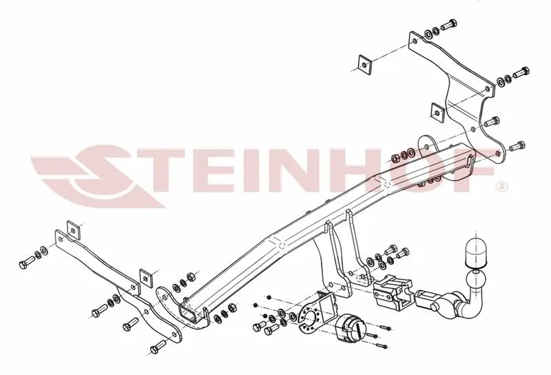 Steinhof avtagbart tilhengerfeste til Mazda 3 5D (BM) 2013– – horisontal kule med lås