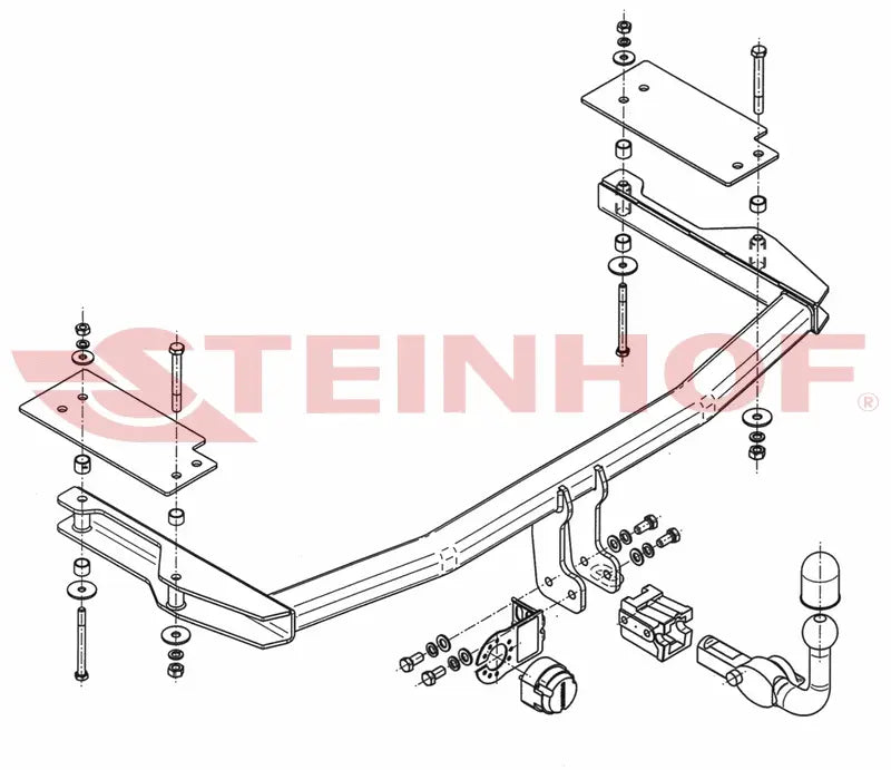 Steinhof avtagbart tilhengerfeste til Mazda 6 I (GG/GY) Stasjonsvogn (2002-2007) – horisontal kule med lås