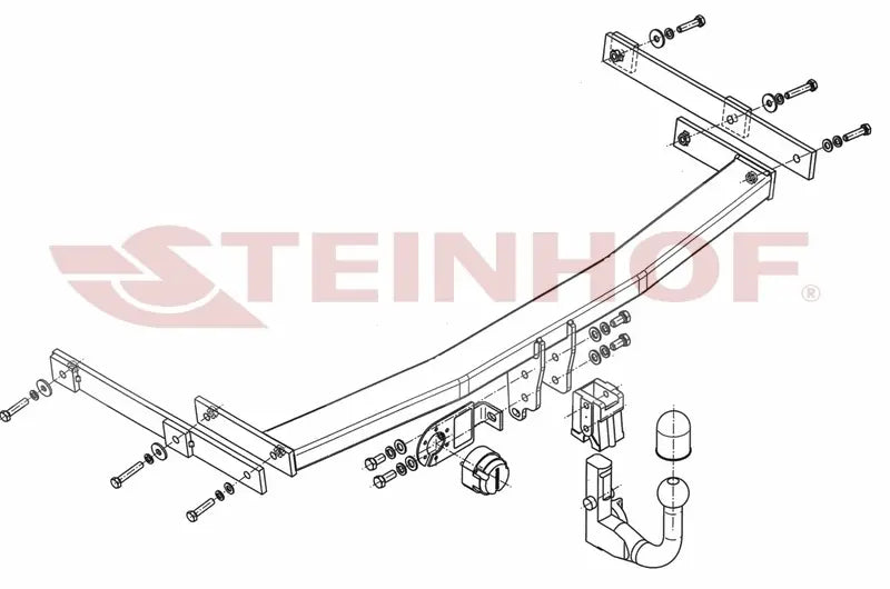 Steinhof avtagbart tilhengerfeste til Mazda 6 II (GH) 2007-2012 – vertikal lås, maks. 1800 kg