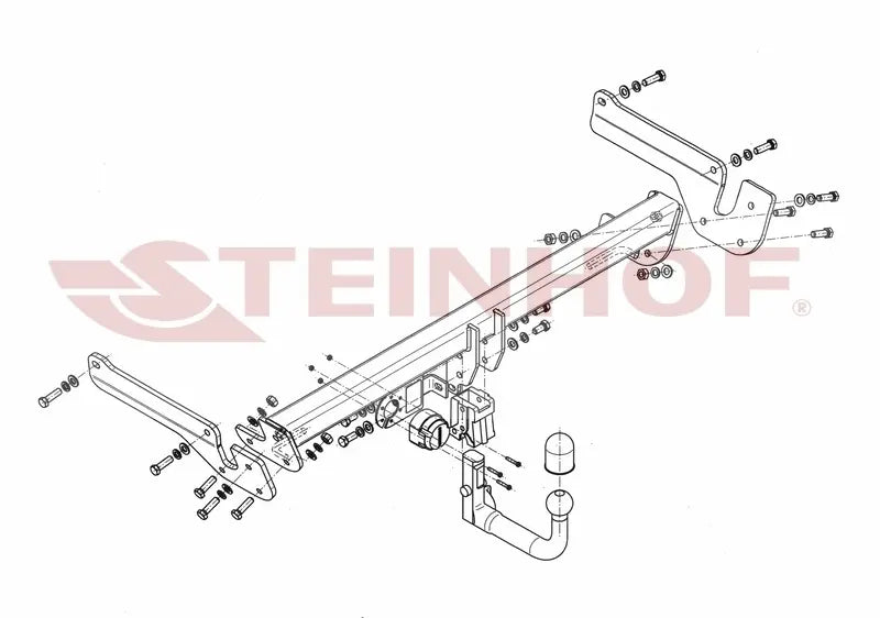 Steinhof avtagbart tilhengerfeste til Mazda 6 III (GJ/GL) Stasjonsvogn (2012–2018) – vertikal kule med lås