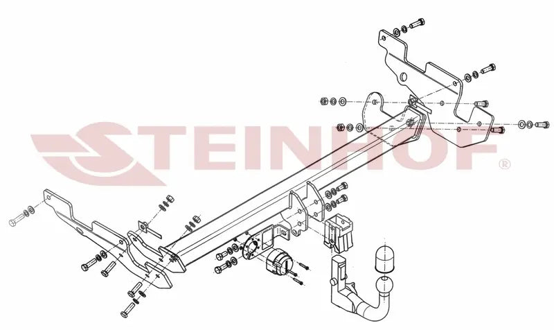 Steinhof avtagbart tilhengerfeste til Mazda CX-5 I (2012–2017) – vertikal kule med lås, E20-godkjent