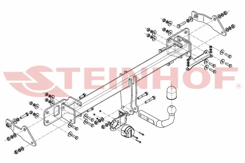 Steinhof fastmontert tilhengerfeste til Mercedes C W205 (2014–2021) – maks. 2100 kg tilhengervekt, D-verdi 10,50 kN