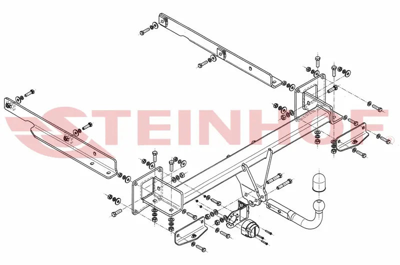 Steinhof fastmontert tilhengerfeste til Mercedes GL (X166) 2012-2015 – D-verdi 16,55 kN, maks. 3500 kg