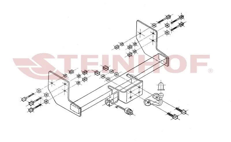 Tilhengerfeste Mercedes Viano (W639) (2003-2010) – fastmontert - sett forfra