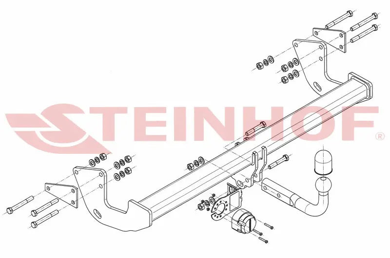 Steinhof fastmontert tilhengerfeste til Mercedes Vito W447 2014– – D-verdi 13,8 kN, støttelast 100 kg