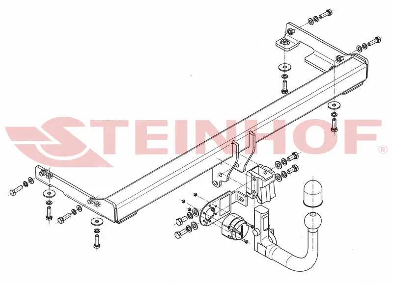 Steinhof avtagbart tilhengerfeste til Mitsubishi Galant 4D (EA) 1997–2004 – vertikal kule med lås