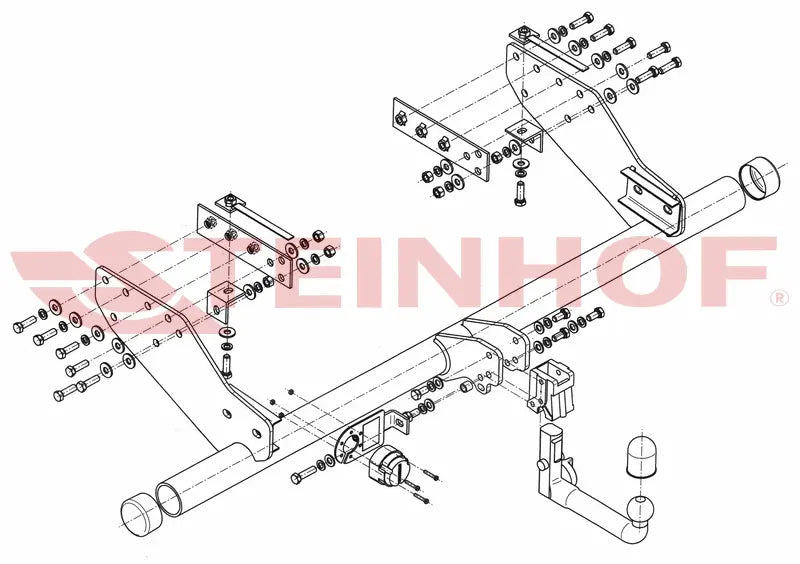 Steinhof avtagbart tilhengerfeste til Mitsubishi L-200 forlenget lasteflak 2009–2015 – D-verdi 14,72 kN