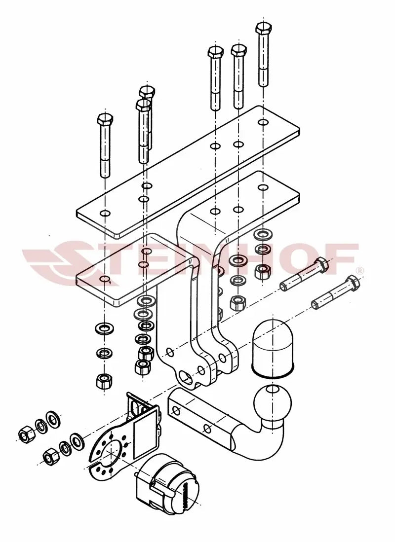 Steinhof fastmontert tilhengerfeste til Nissan Pathfinder III (R51) 2004–2014 – D-verdi 14,5 kN