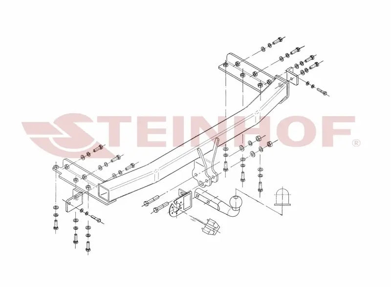 Tilhengerfeste Nissan X-Trail I (T30) (2000-2007) – fastmontert - sett forfra