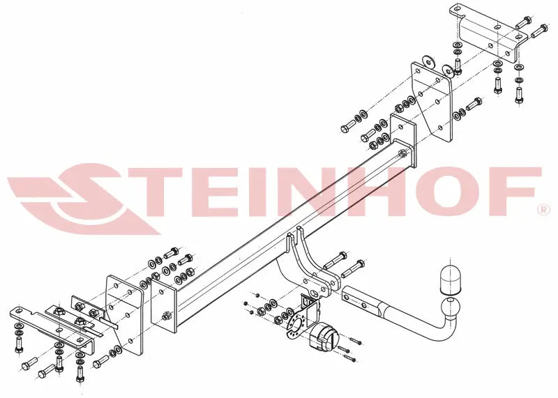 Steinhof fastmontert tilhengerfeste til Nissan X-Trail III (T32) 2013–2017 – D-verdi 11 kN, maks 2100 kg