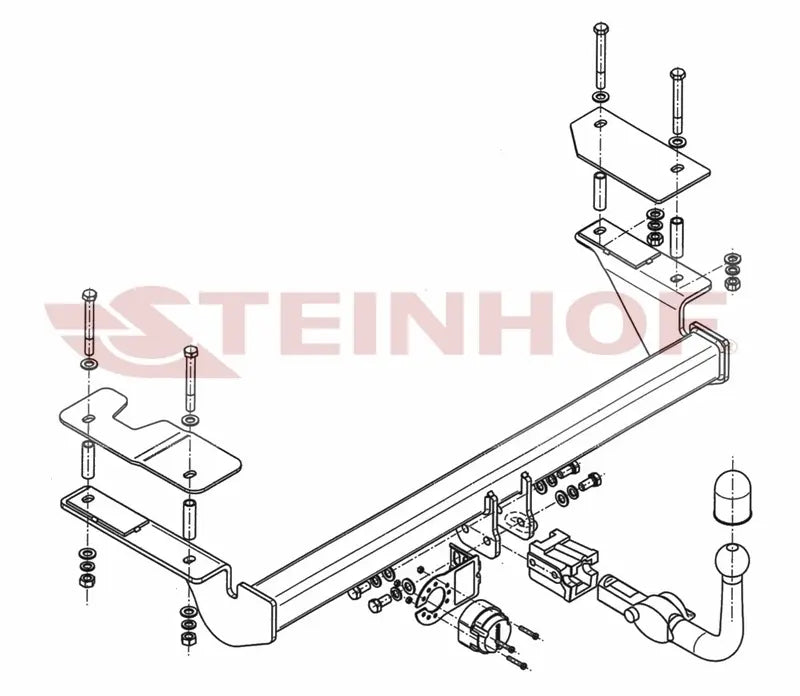 Tilhengerfeste Opel Astra H (2004-2014) – avtagbart - sett bakfra