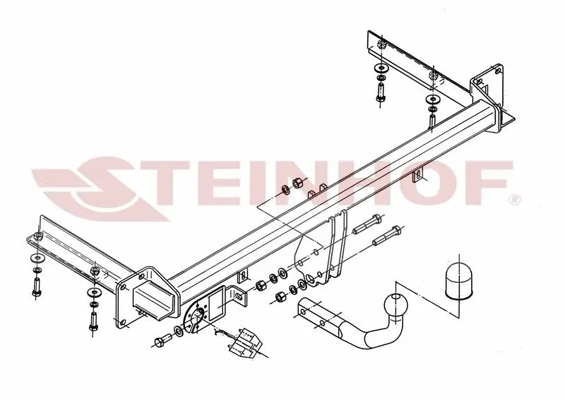 Tilhengerfeste Opel Astra H Hatchback (2004-2014) – fastmontert - sett forfra