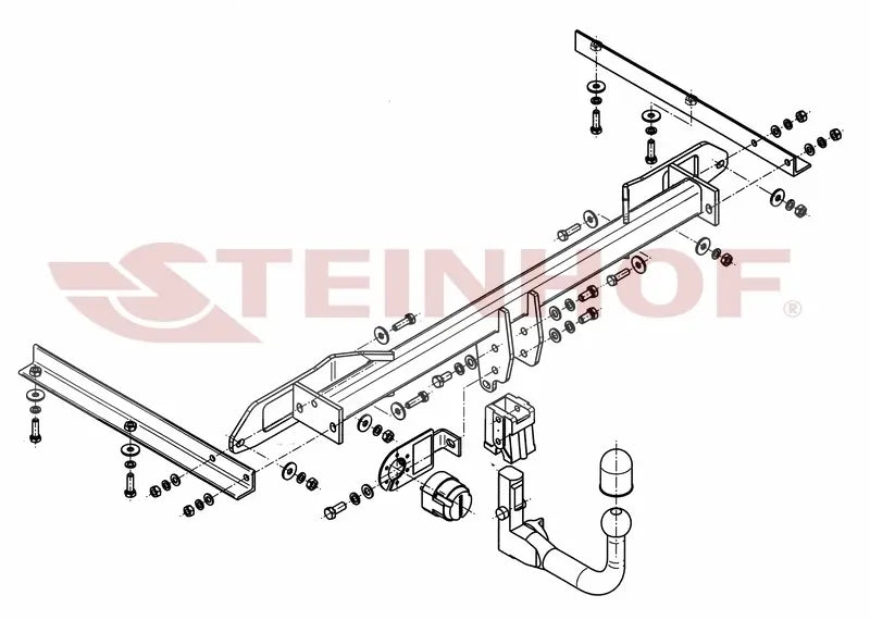 Steinhof avtagbart tilhengerfeste til Opel Astra J Sports Tourer (2009-2015) – D-verdi 9,6 kN, maks. 1800 kg
