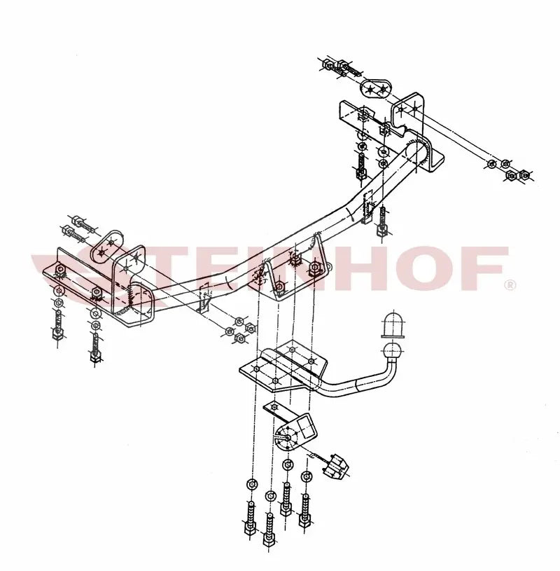 Tilhengerfeste Opel Corsa C 3/5D (2000-2006) – fastmontert - sett forfra