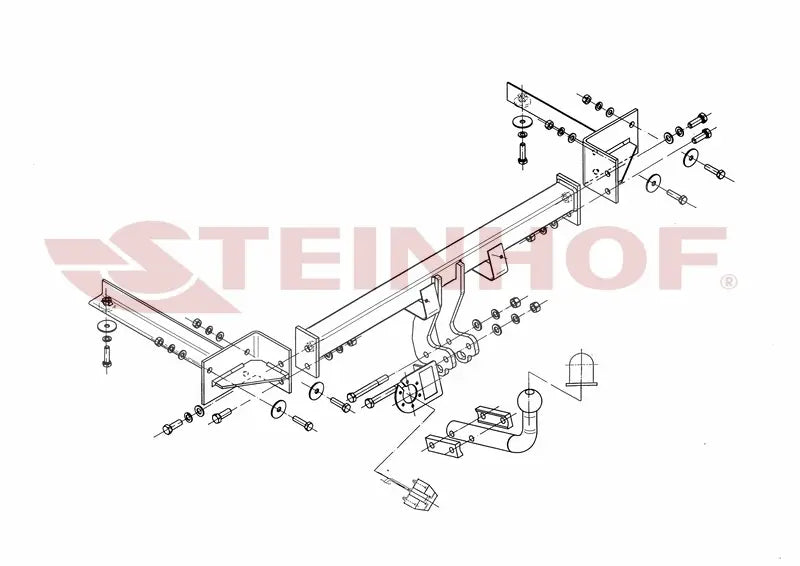 Tilhengerfeste Opel Corsa E 3/5D eksl.Flex-fix (2014-) – fastmontert - sett forfra