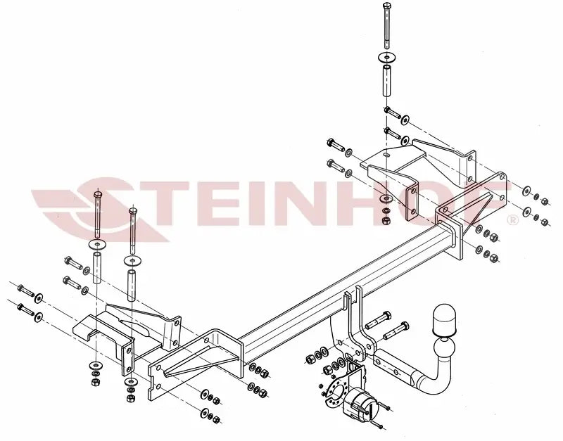 Tilhengerfeste Opel Meriva (eksl. OPC) (2003-2010) – fastmontert - sett forfra