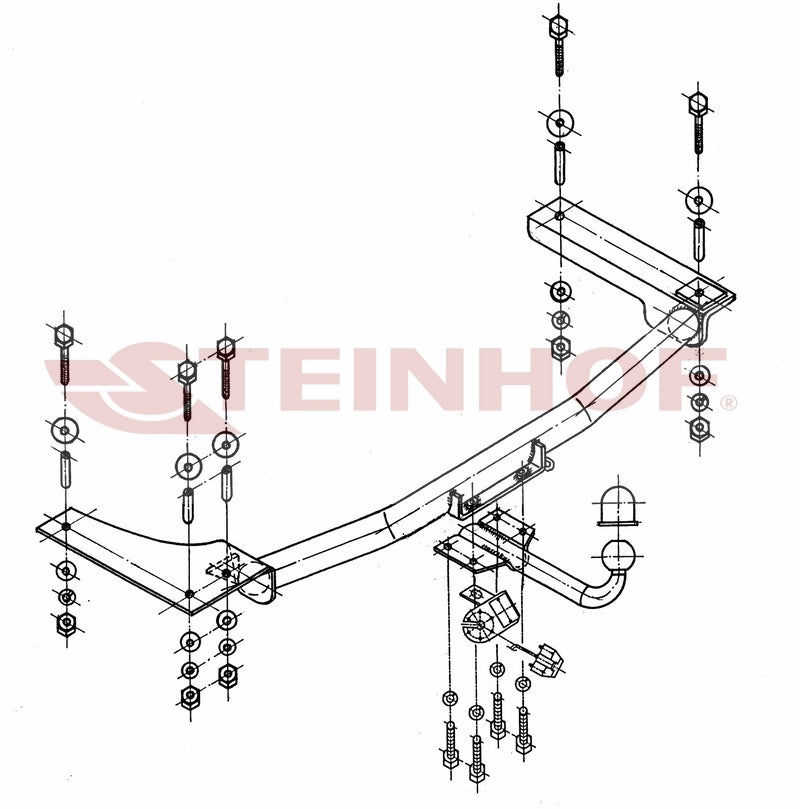 Steinhof fastmontert tilhengerfeste til Opel Vectra B 4/5D (1995-1998) – D-verdi 7,6 kN, maks. 1300 kg