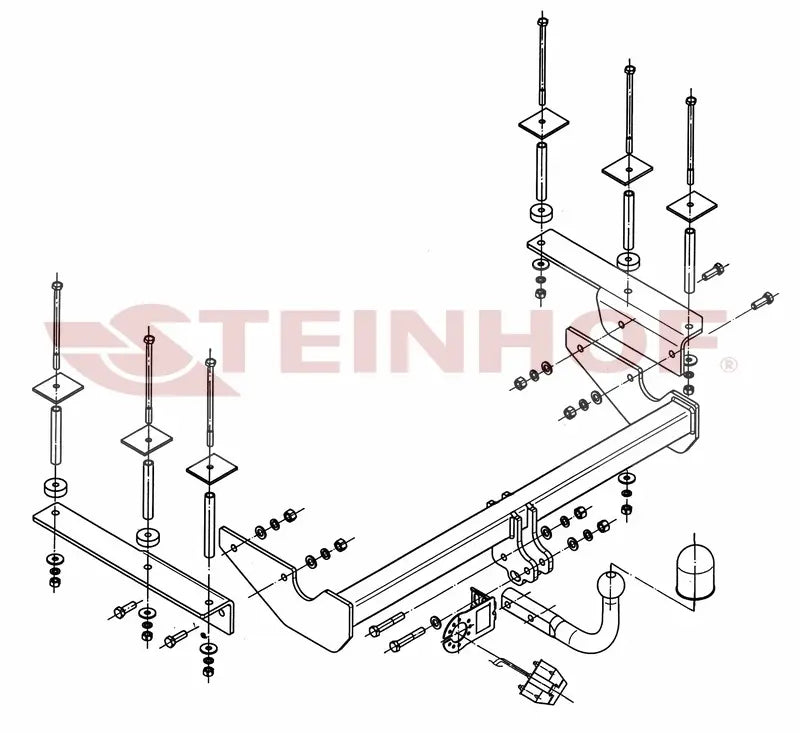 Steinhof fastmontert tilhengerfeste til Opel Vectra C Stasjonsvogn (eksl. OPC) 2003–2008 – 2000 kg, D-verdi 10,7 kN