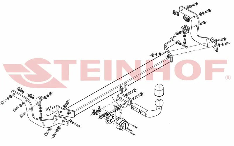 Steinhof fastmontert tilhengerfeste til Peugeot 2008 I (2013–2019) – D-verdi 7,2 kN, maks. 1300 kg