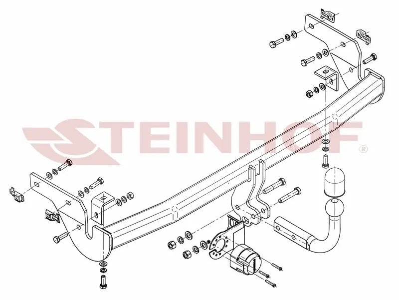 Steinhof fastmontert tilhengerfeste til Peugeot 207 3/5D (2006–) – D-verdi 6,8 kN, maks. 1200 kg