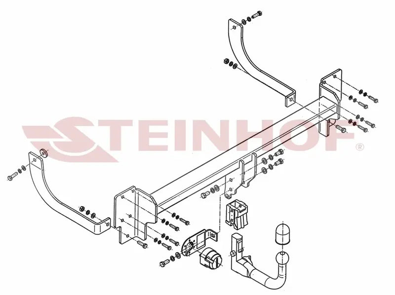 Steinhof avtagbart tilhengerfeste til Peugeot 407 Stasjonsvogn – D-verdi 9,2 kN, maks. 1600 kg