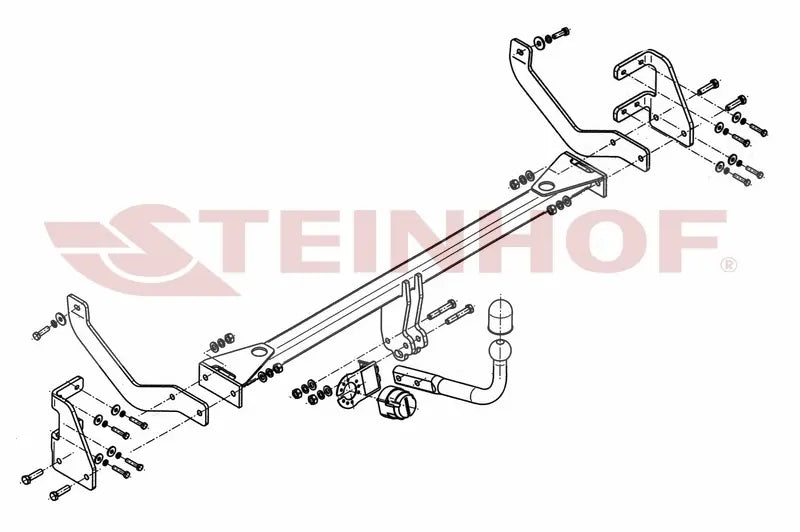 Steinhof fastmontert tilhengerfeste til Peugeot 508 I Sedan (2010-2018) – D-verdi 10,20 kN, maks. 1900 kg