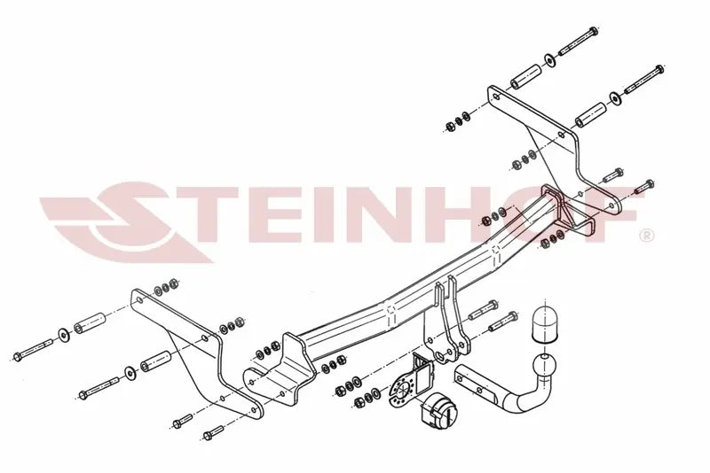 Steinhof fastmontert tilhengerfeste til Renault Captur I (J5_, H5_) 2017-2019 – D-verdi 7,20 kN, maks. 1200 kg