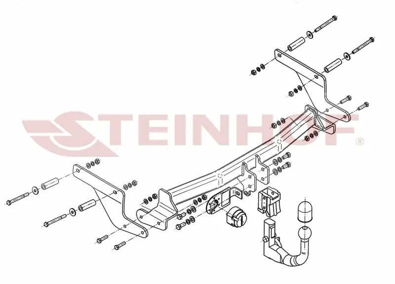 Steinhof avtagbart tilhengerfeste til Renault Captur I (J5_, H5_) 2017-2019 – D-verdi 7,20 kN