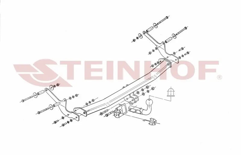 Steinhof fastmontert tilhengerfeste til Renault Clio III 3/5D (2009-2012) – D-verdi 7 kN, maks. 1200 kg