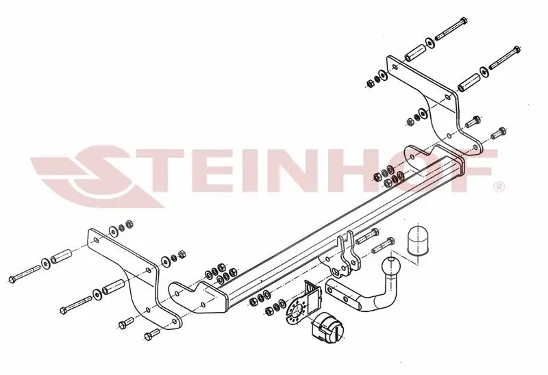Steinhof fastmontert tilhengerfeste til Renault Clio IV 5D (2016–) – D-verdi 7,1 kN, maks. 1300 kg