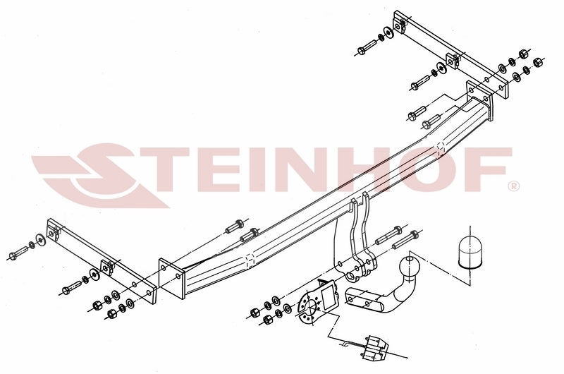 Steinhof fastmontert tilhengerfeste til Renault Grand Scenic 2009-2016 – D-verdi 8,2 kN, maks. 1300 kg