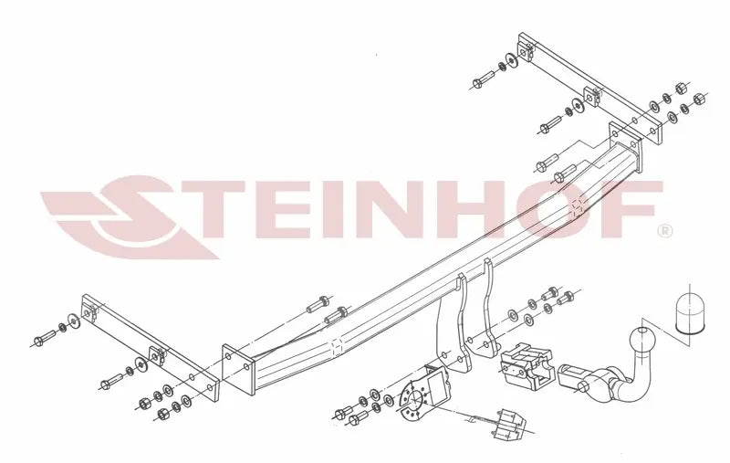 Steinhof avtagbart tilhengerfeste til Renault Grand Scenic 2009-2016 – horisontal kule med lås