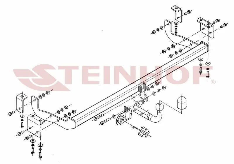 Tilhengerfeste Renault Kangoo Express Z.E (2011-2021) – fastmontert - sett forfra