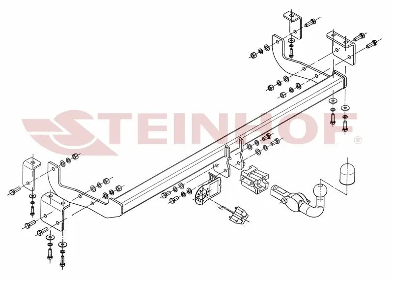 Steinhof avtagbart tilhengerfeste til Renault Kangoo Z.E (2008-2013) – horisontal kule med lås