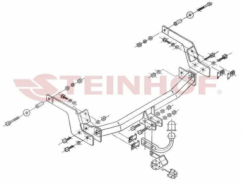 Steinhof fastmontert tilhengerfeste til Renault Laguna 5D (2001–2007) – D-verdi 8,5 kN, maks. 1500 kg
