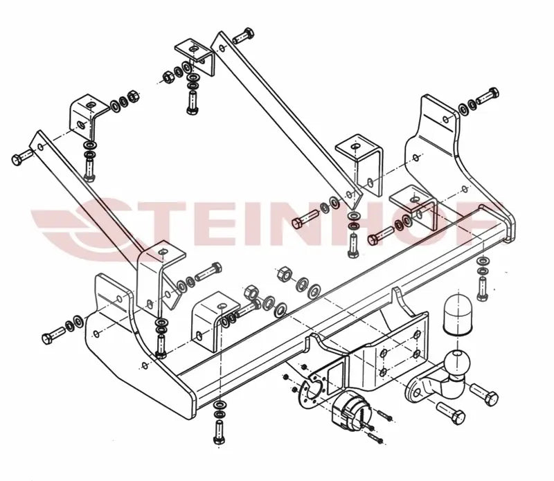Steinhof fastmontert tilhengerfeste til Renault Master Van/Minibuss 3,5T dobbelthjul RWD with step (2010–) – 3000 kg