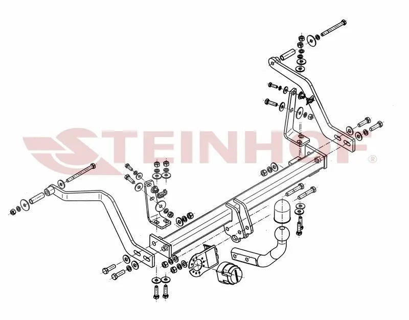Tilhengerfeste Renault Scenic (eksl. 4x4) (1996-2003) – fastmontert - sett forfra