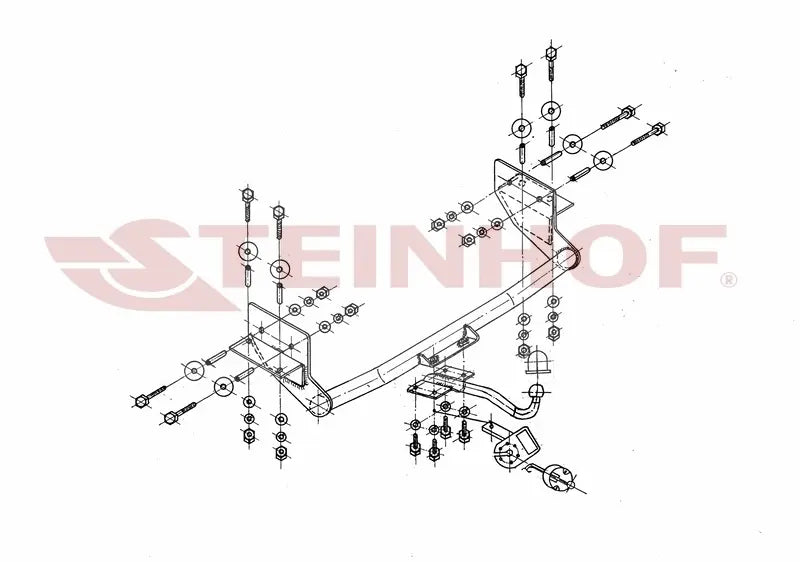 Steinhof fastmontert tilhengerfeste til Renault Trafic I Van og Minibuss 1989-2001 – D-verdi 11,8 kN, maks. 2000 kg