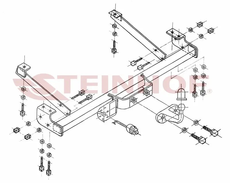 Tilhengerfeste Renault Trafic II Van, Minibuss (2001-2014) – fastmontert - sett forfra