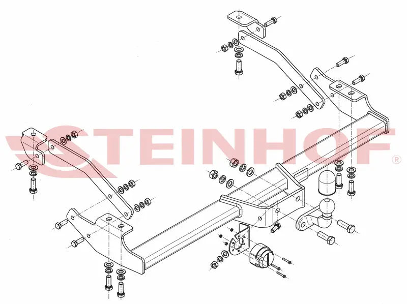 Tilhengerfeste Renault Trafic III Van, Minibuss (2014-) – fastmontert - sett forfra