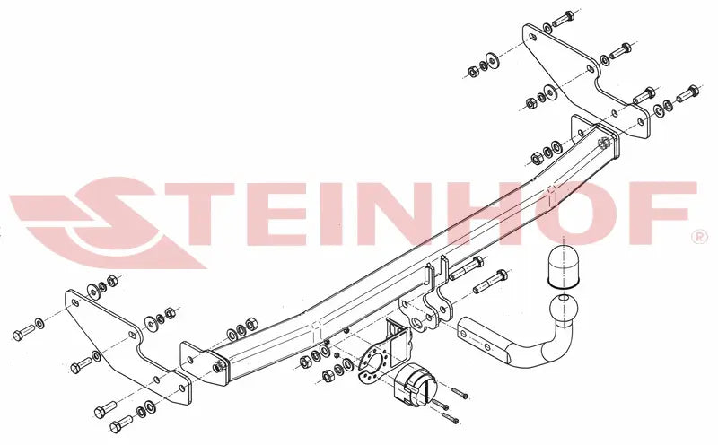 Steinhof fastmontert tilhengerfeste til Renault Twingo II 3D (2007-2011) – D-verdi 3,10 kN, maks. 400 kg